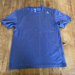 RHOBACK Blitz Tech Size Medium Short Sleeve Performance Shirt Blue Dog Logo
